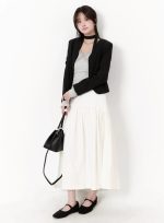 Elegant Shirred Flare Maxi Skirt CM505