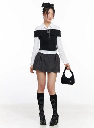 Classic Pintuck Mini Skort CJ522