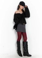 Low-Rise Belted Mini Skirt CO508