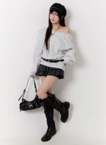 Plaid Layered Ruffle Mini Skirt CN524