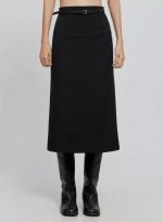 Elegant Midi Belted Skirt IO530