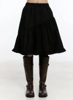 Ruffle Midi Skirt IM509