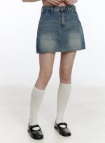 Casual High-Waisted Denim Mini Skirt CA502