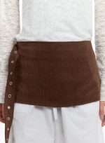 Suede Wrap Belt Skirt IM509
