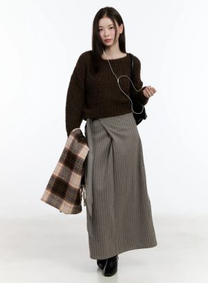 Striped Wrap Skirt ID511