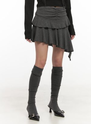 Frill Shirring Mini Skirt CD410