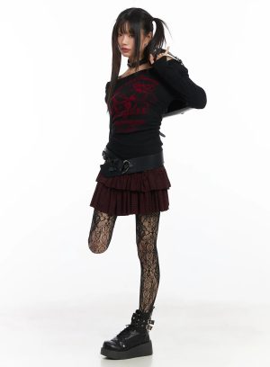 Striped Mini Skirt CD519