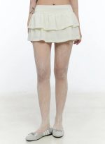 Double Layer Pleated Mini Skirt CN517
