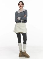 Elegant Wool Mini Skort CJ506