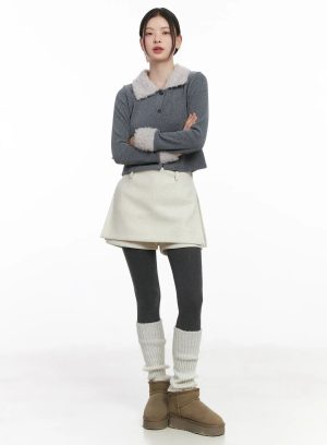 Elegant Wool Mini Skort CJ506