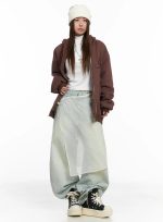 Sheer Latered Midi Skirt CJ512