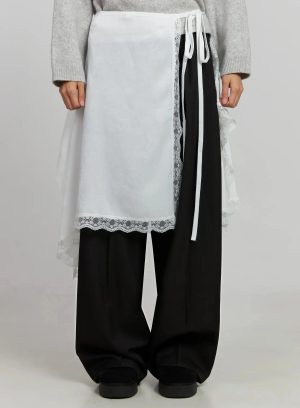 Lace Overlay Skirt IJ505