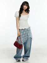 Lace Sheer Midi Wrap Skirt CF510