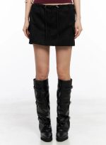 Suede Cargo Mini Skirt CC1109