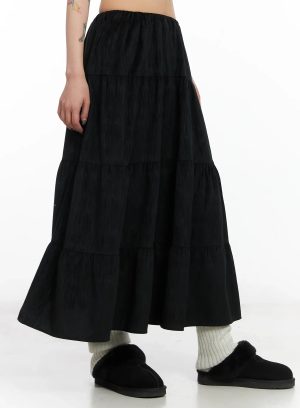 Tiered Corduroy Maxi Skirt CD502
