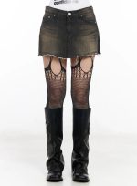 Distressed Denim Mini Skirt CF527