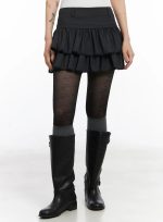 Tiered Lace Ruffle Mini Skirt CD505