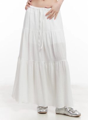 Cotton Tiered Maxi Skirt CU510