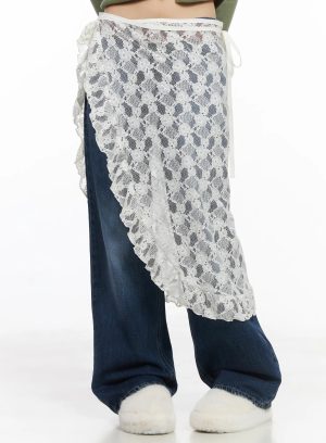 Lace Layered Wrap Skirt CD531