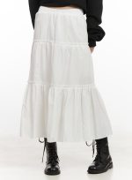Classic Ruffle Flare Maxi Skirt CJ523