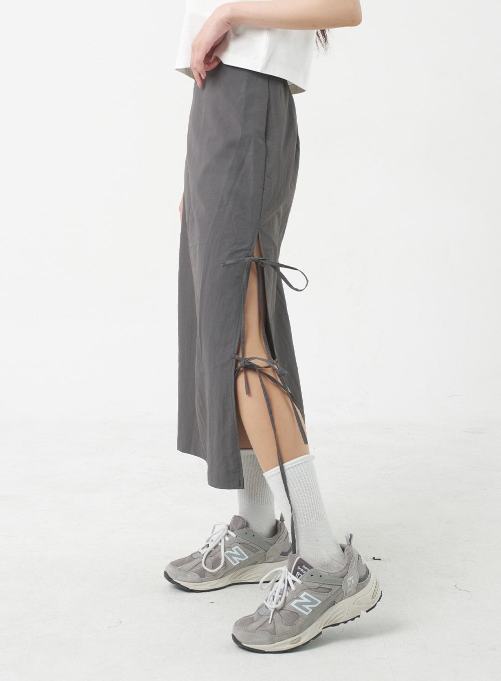 Side Slit Nylon Maxi Skirt BY312 - Image 5