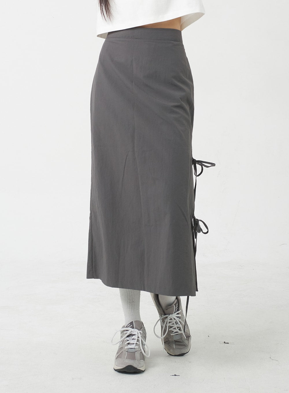 Side Slit Nylon Maxi Skirt BY312 - Image 2